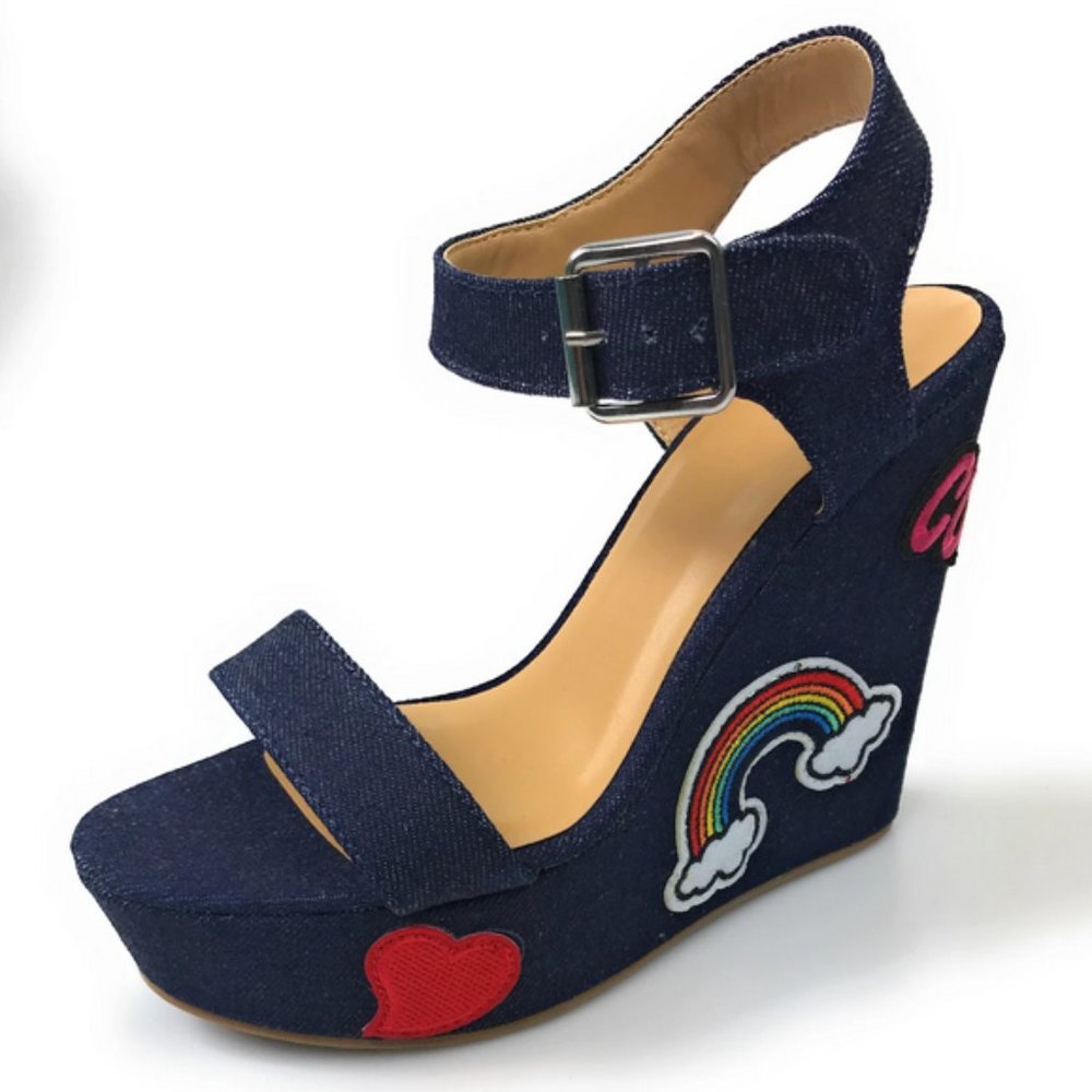 NEW Denim Wedge Sandel